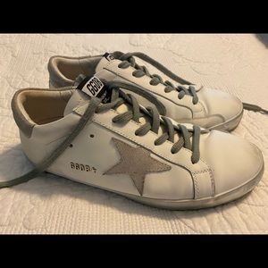 *nearly* Golden Goose gray/white/matte silver tennies!